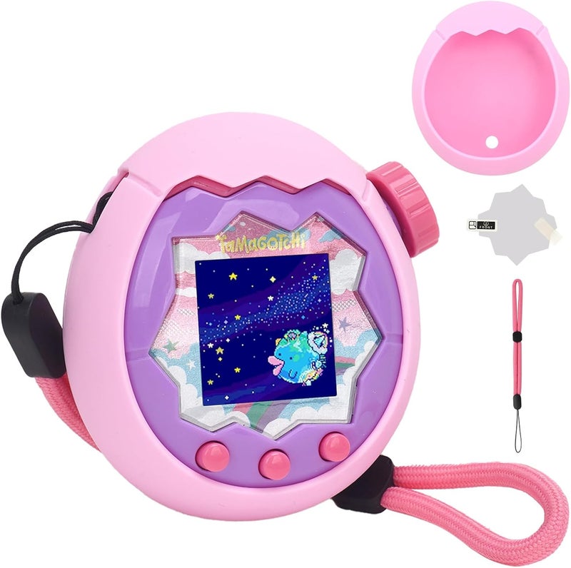 YouKnow Silicone Case for Tamagotchi Paradise Interactive Toy Digital Pet, with Screen Protector and Wrist Strap (Pink) - Image 1